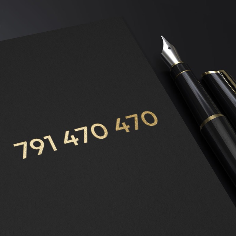 Złoty numer telefonu na wizytówkę i do reklamy 791 470 470