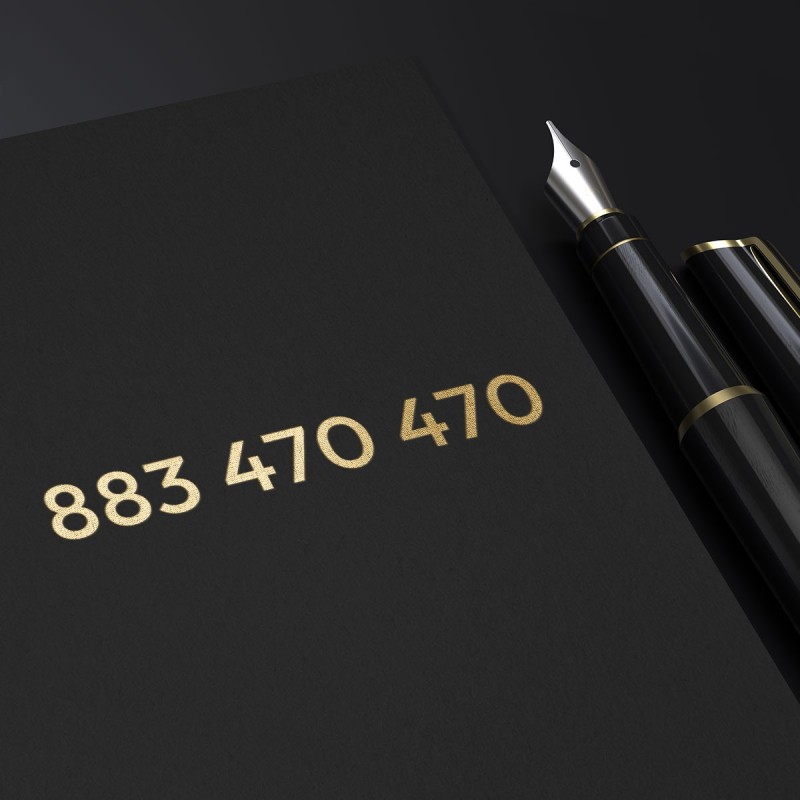 Złoty numer telefonu na wizytówkę i do reklamy 883 470 470